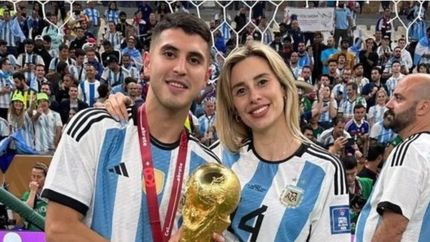Exequiel Palacios y Yésica Frías, en Catar 2022.