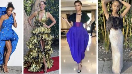 la alfombra roja de los emmy, en e!