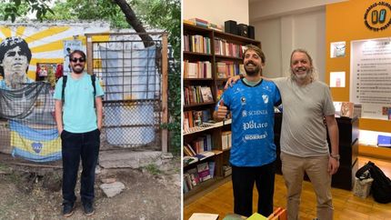 El escritor recorrió distintos espacios culturales de Lomas.