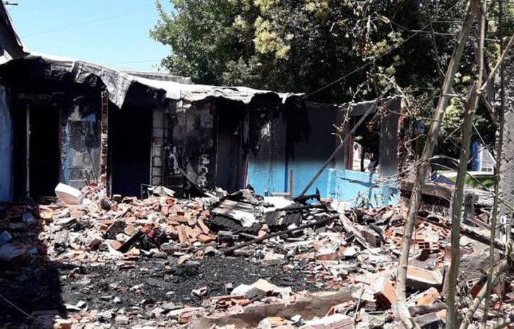 Así quedó la casa tras el incendio: totalmente destruida.