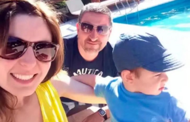 Natalia Ciak junto a Alejandro Ruffo y su hijo.