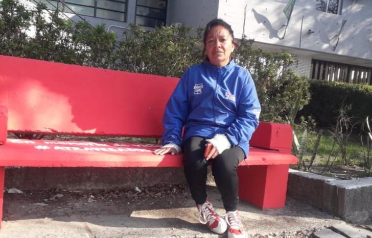 Lorena Rivero, hermana y tía de las víctimas, estuvo presente en el acto.