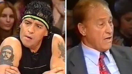 El recordado cruce de Diego Maradona y José Sanfilippo.&nbsp;