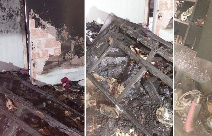 Las llamas consumaron gran parte de la vivienda.