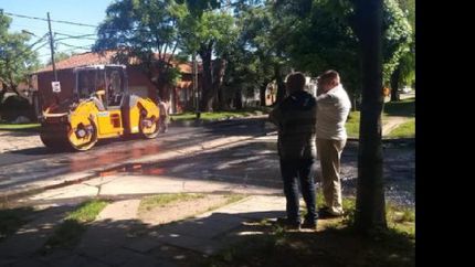 Las máquinas trabajando en la esquina de olleros y Friedrich.