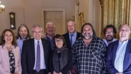 Alberto Fernández, reunido con representantes gremiales en Casa Rosada.