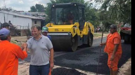asfaltan y pavimentan mas calles en almirante brown
