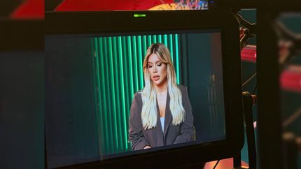 Wanda Nara en el rodaje de Triángulo Amoroso.&nbsp;