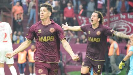 Belmonte grita su gol ante Huracán. Belmonte grita su gol ante Huracán.