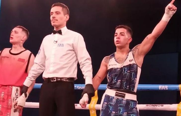 Matías Medina ganó y dominó toda la pelea en Cañuelas.