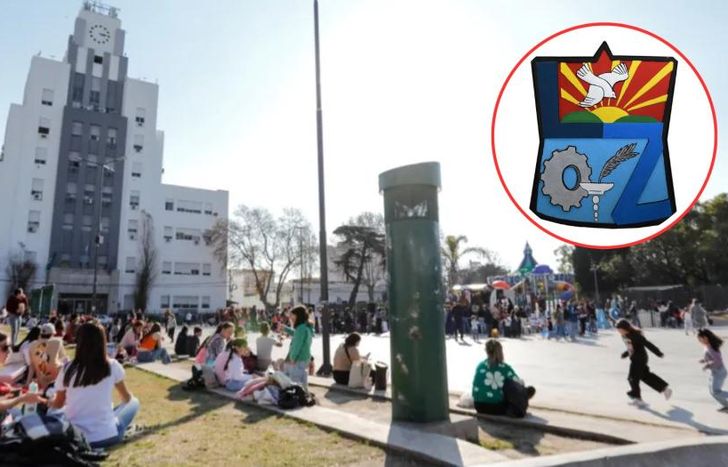 La escultura sobre el escudo de Lomas fue puesta en valor.