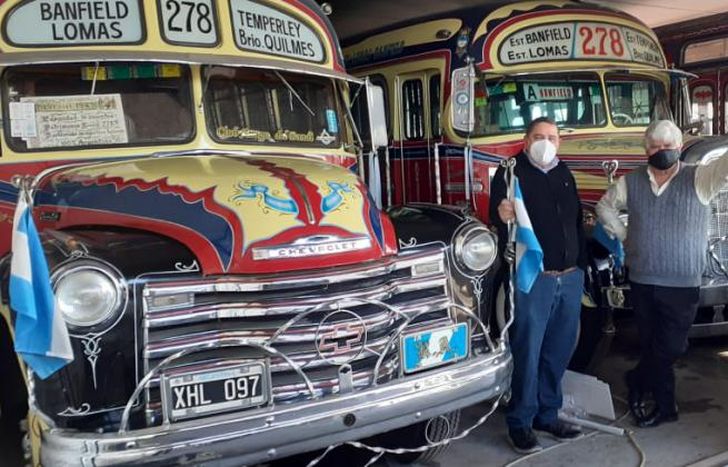 Las reliquias fueron reconstruidas por los propios colectiveros.