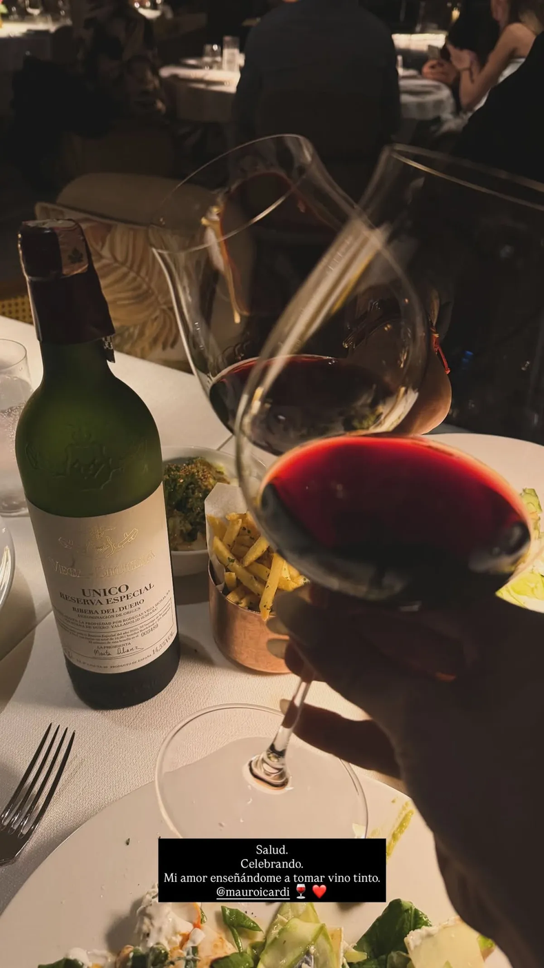 La China Suárez y Mauro Icardi, de festejo. 