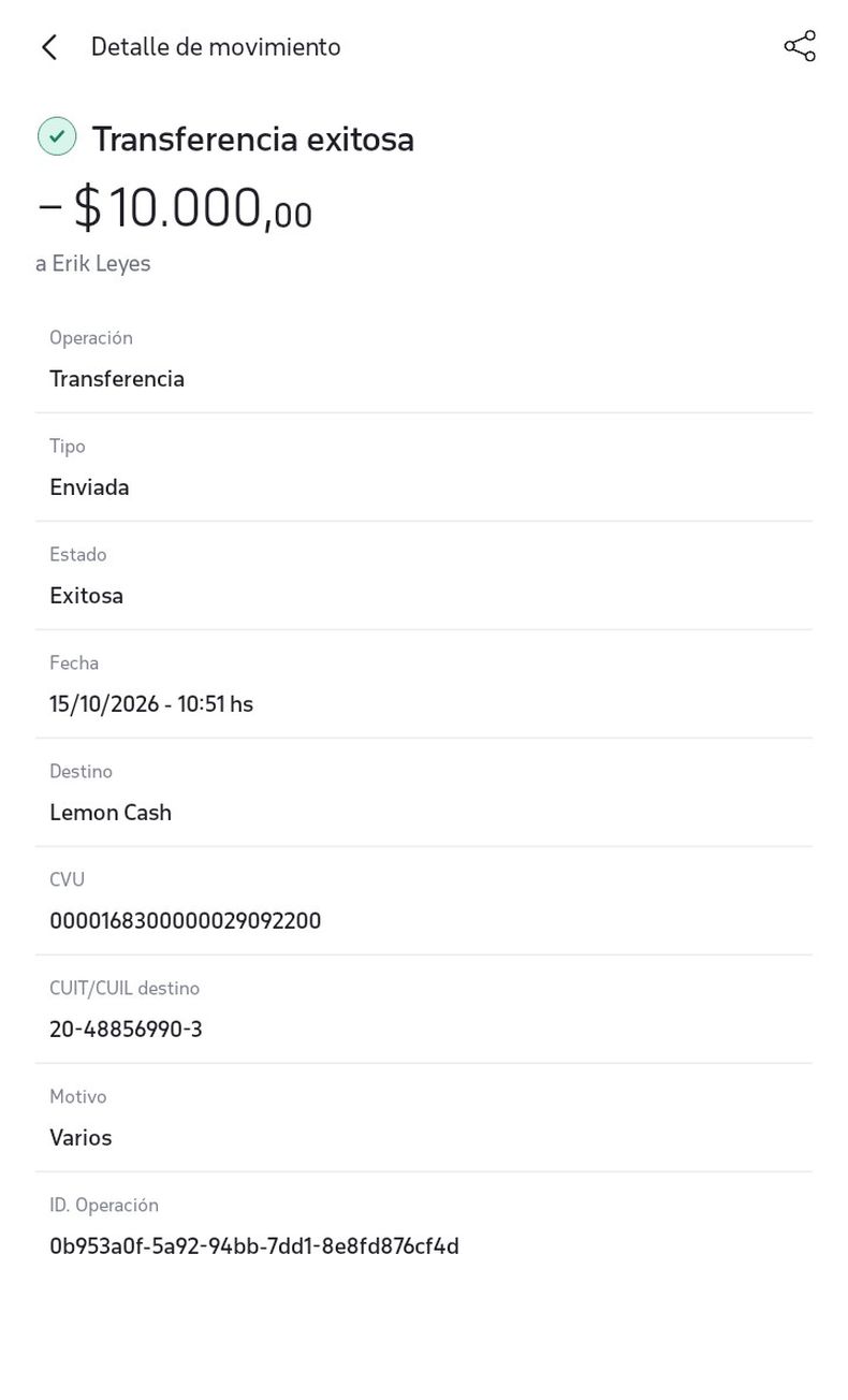 Una de las capturas de la estafa virtual.