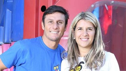 Javier Zanetti y Paula de la Fuente.