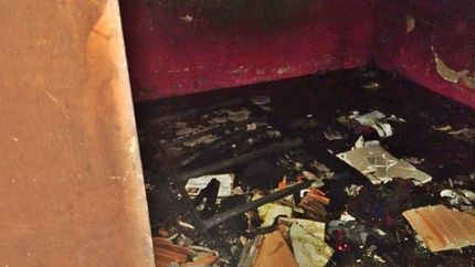 Así quedó la vivienda tras el incendio.