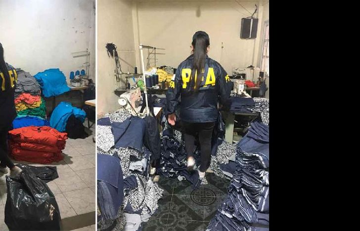 La Policía secuestró documentación, etiquetas de marcas reconocidas e indumentaria.