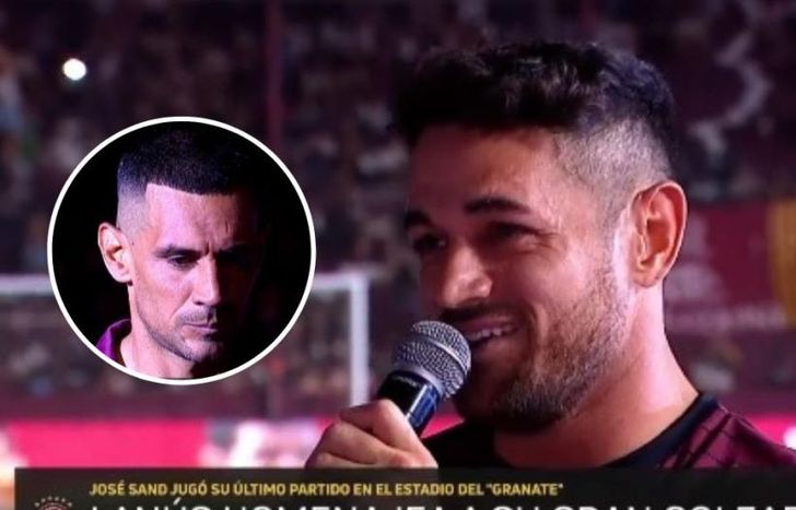 Lautaro Acosta emocionó a todos con una frase en la despedida de José Sand.