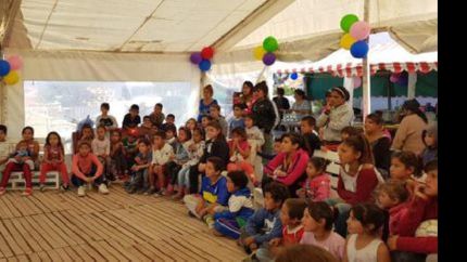 El payaso Tute de Lomas realizó un show para los chicos.