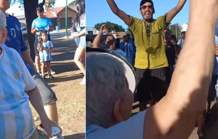 Olga Molina festejó el título de Argentina con los vecinos y fue ovacionada.