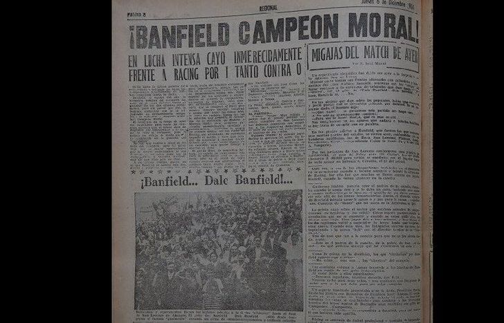 Campeón moral tituló La Unión en aquella edición. Banfield fue la sensación de ese año.