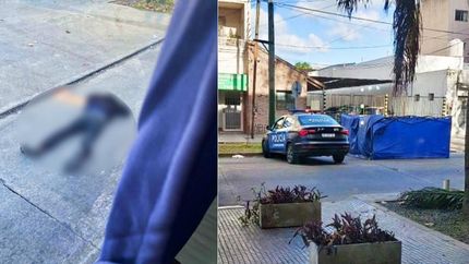 El hombre quedó tirado sobre el asfalto en la calle Chacabuco. El hombre quedó tirado sobre el asfalto en la calle Chacabuco.