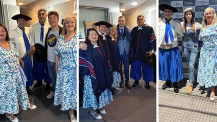 Estuvieron en los estudios desde donde salen los programas de Radio Rivadavia.