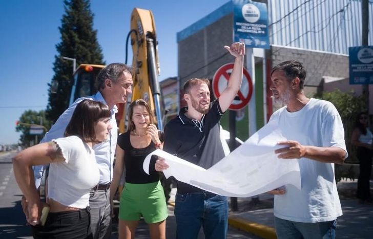 Federico Otermín y Gabriel Katopodis recorrieron la obra de la Ruta 4 en Lomas de Zamora.