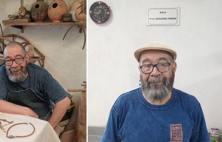 Eduardo se dedica a las artesanías hace más de 40 años.