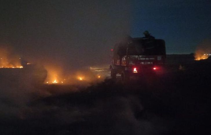 Más de dos horas de trabajo con ocho bomberos.