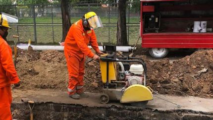 Los trabajadores avanzan con las obras.