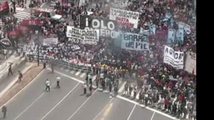 hay una gran convocatoria de militantes en pleno centro.