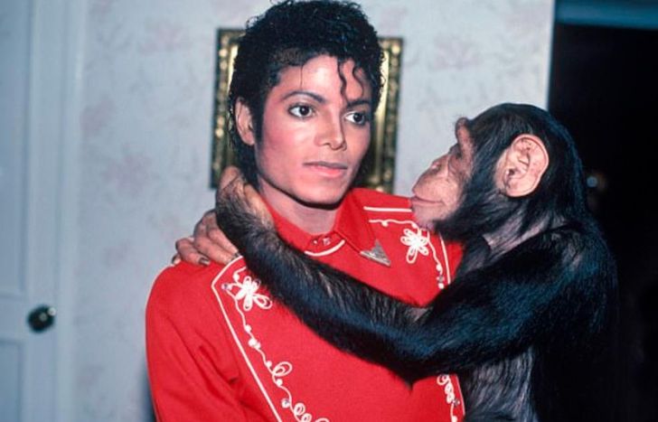 Michael Jackson, con su chimpancé.