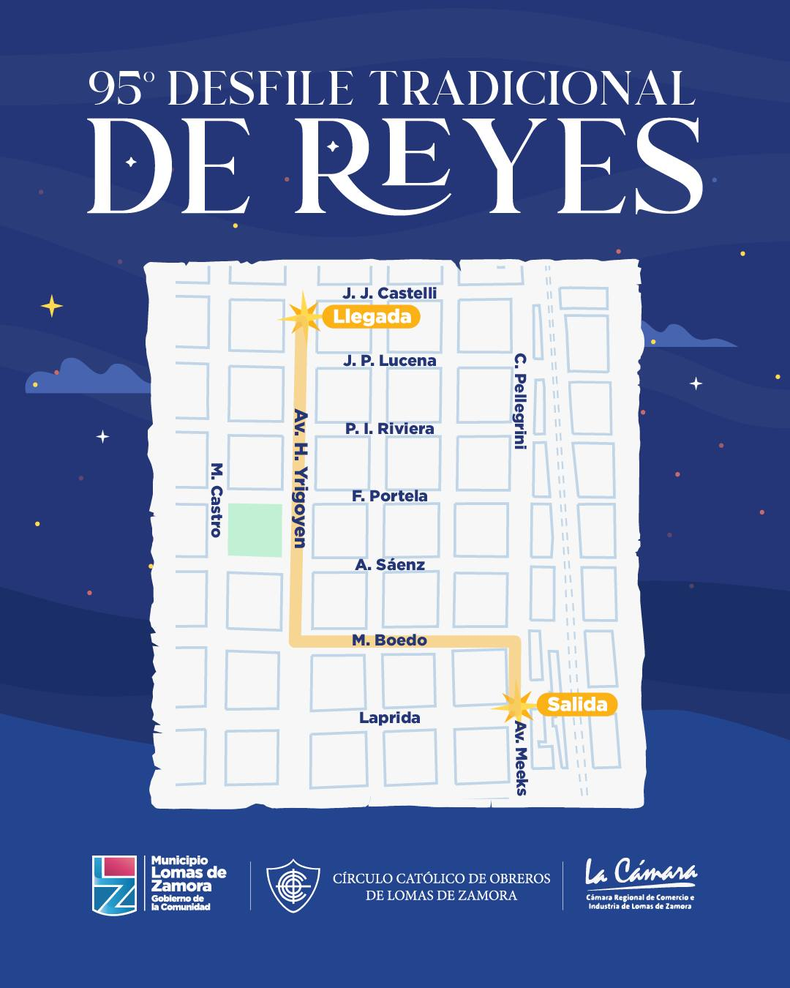 El recorrido de esta noche de los Reyes Magos.  