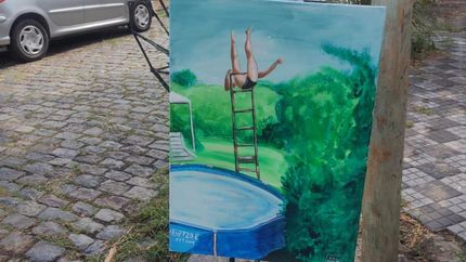 La obra ya fue exhibida en las calles de la zona.