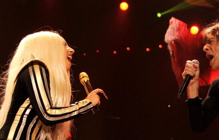 Los Stones con Lady Gaga.