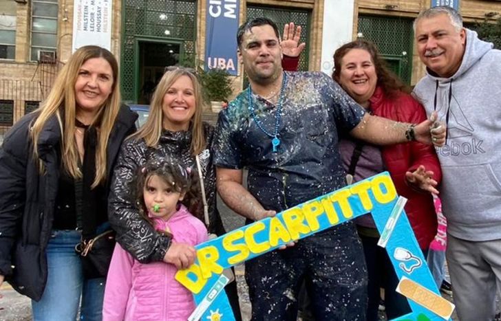 Juan Cruz, junto a su familia.