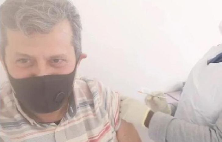 Pablo Berra, cuando recibió la segunda dosis hace un mes.