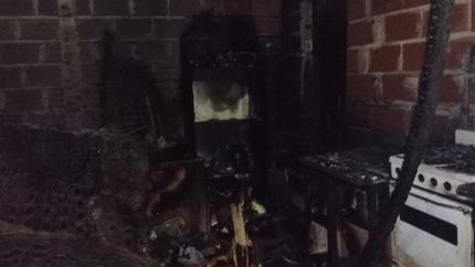 Así quedó el interior de la casa tras el incendio.