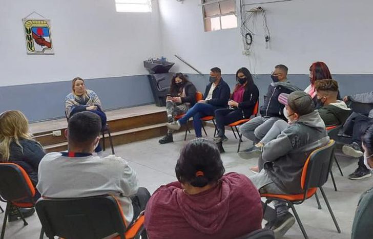 Los profesores de los talleres reunidos en Budge.