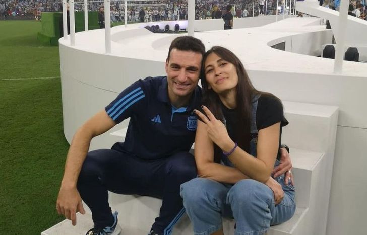 &nbsp;Lionel Scaloni y Elisa Montero.&nbsp;