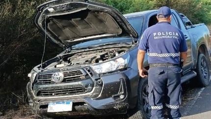La camioneta recuperada por la Policía.
