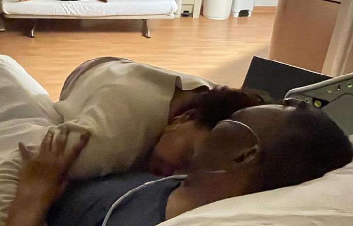 La foto que compartió su hija desde el hospital.