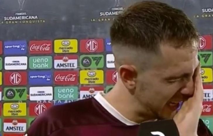 Peña Biafore no contuvo las lágrima tras la eliminación de Lanús.