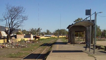 La estación de Budge, ya desaparecida, en sus últimos tiempos.