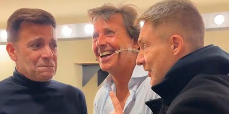 Martín Bossi y Adrián Suar, junto a Gustavo Bermúdez. 