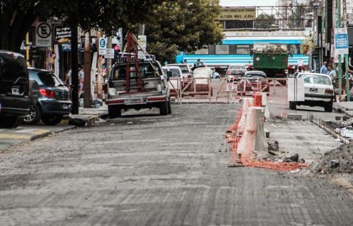 Uno de los tramos de obra en Fonrouge, entre Alsina y Belgrano.