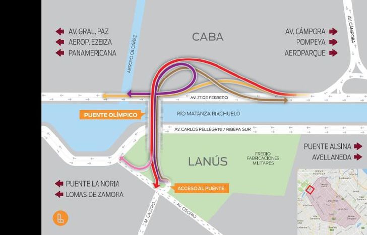 Está ubicado entre Puente Alsina y Puente La Noria.