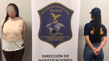 La mujer detenida por la Policía Bonaerense. La mujer detenida por la Policía Bonaerense.