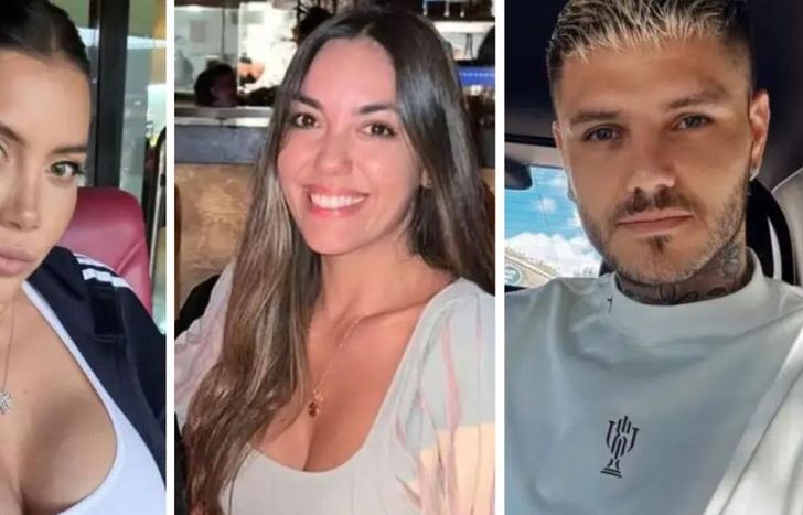 Floppy Tesouro, entre Wanda Nara y Mauro Icardi.